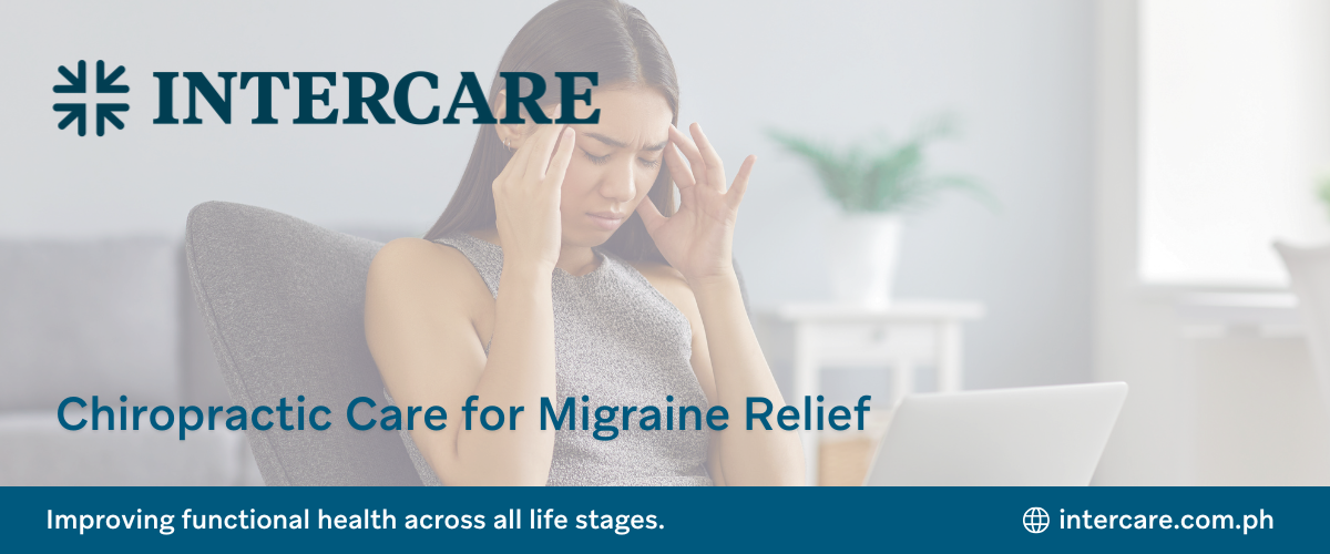 Individual with eyes closed and hand on forehead due to migraine